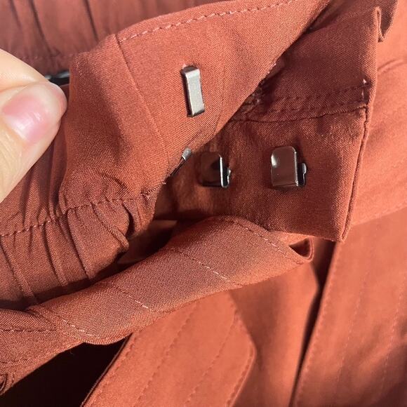 ATHLETA Skyline Burnt Orange Paperbag Pant Belted Waist Extra Small 0 High Waist - Picture 4 of 5